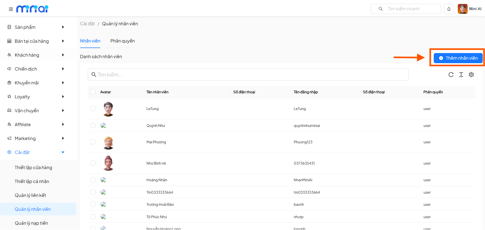 Thêm nhân viên mới