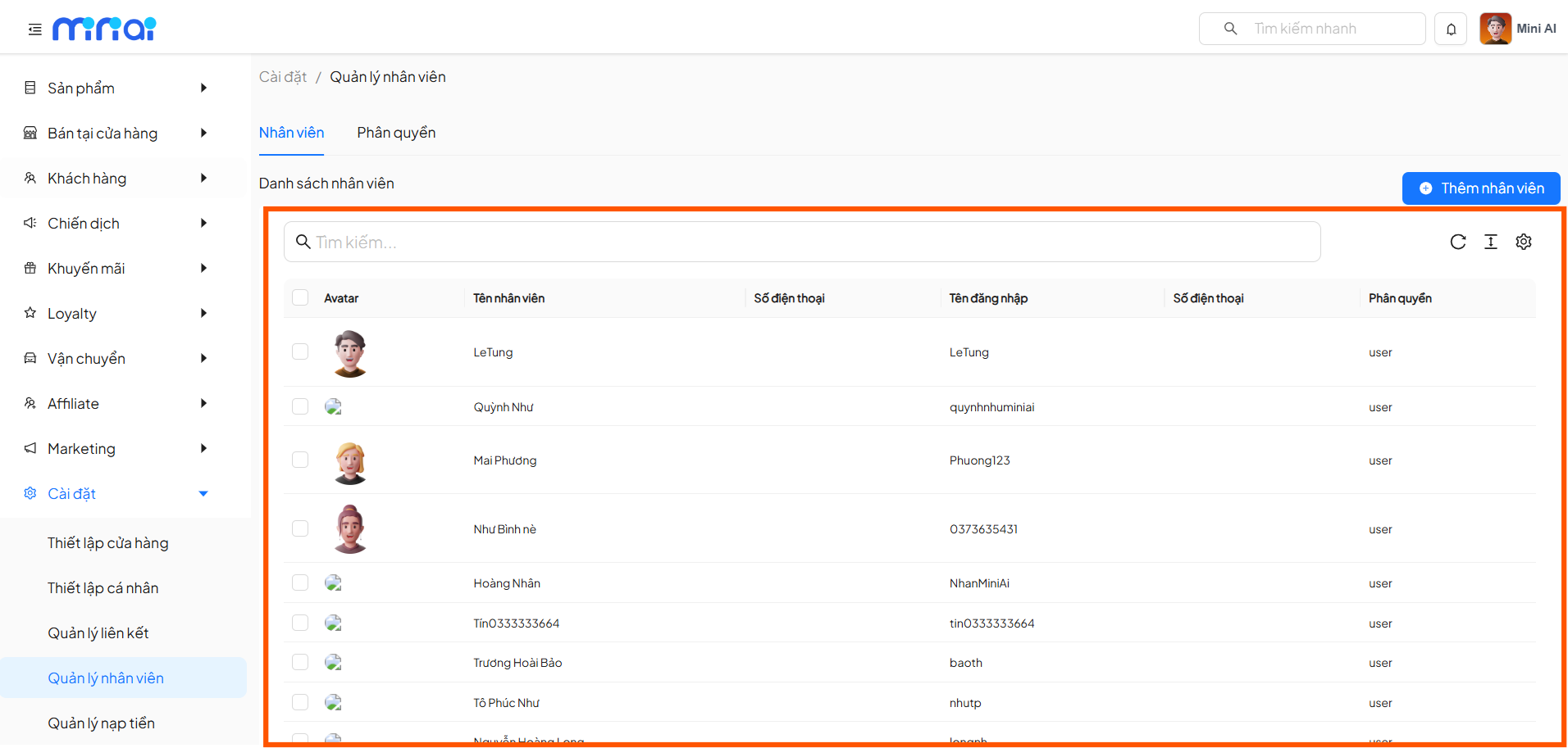 Staff List Management