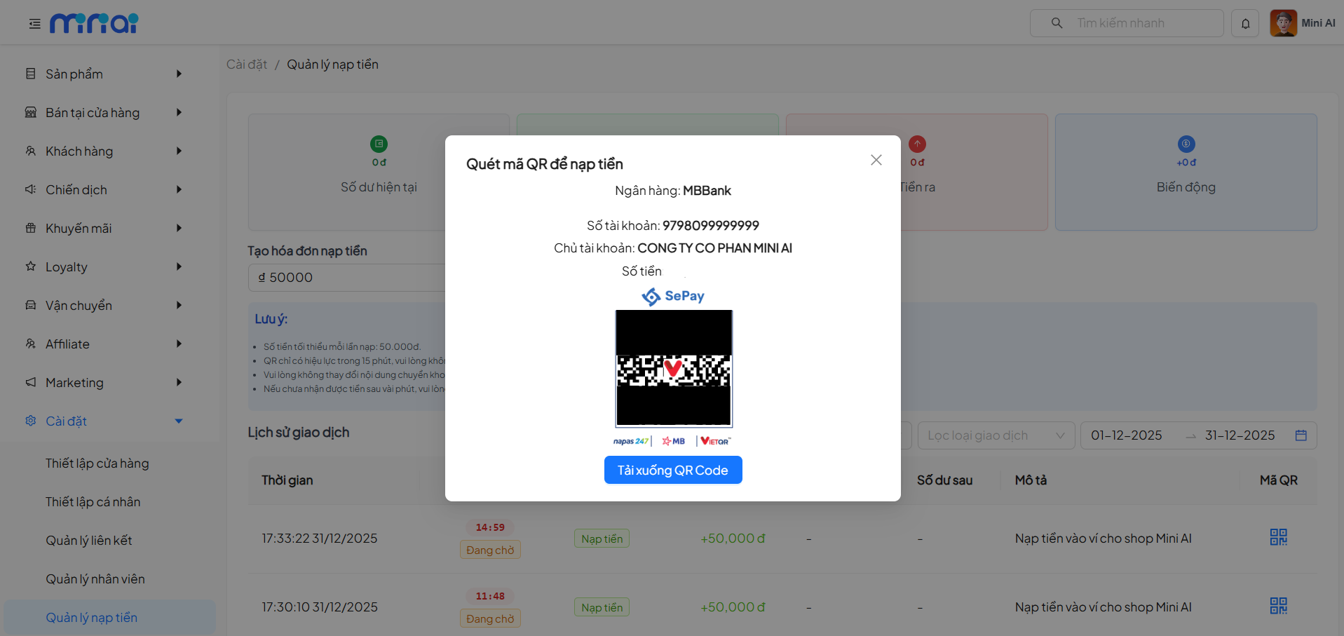 Generate QR Code for Payment