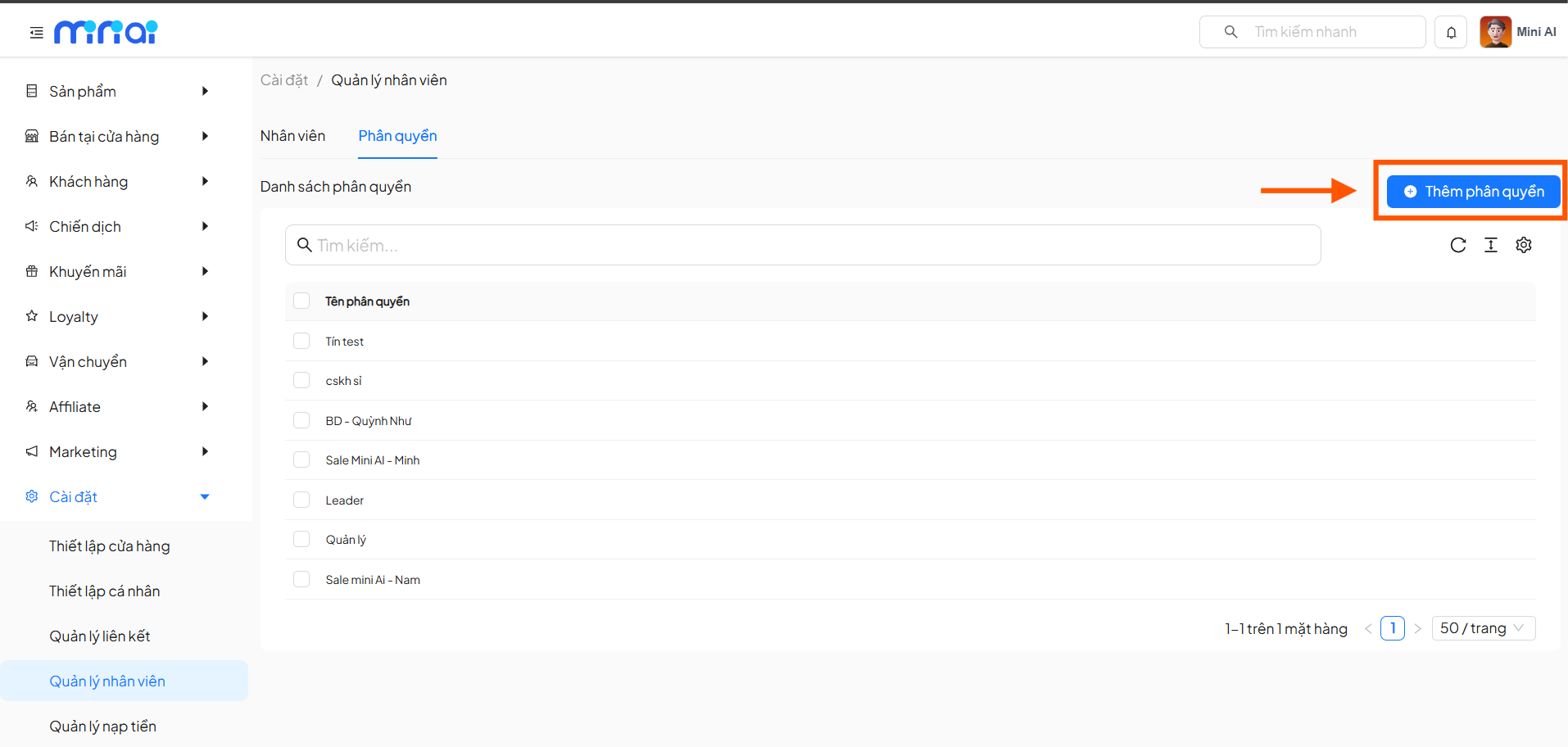 Permission Information Setup